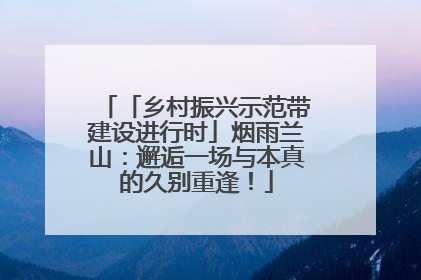 「乡村振兴示范带建设进行时」烟雨兰山：邂逅一场与本真的久别重逢！