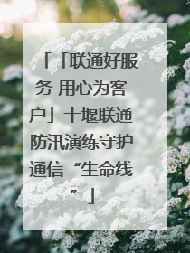 「联通好服务 用心为客户」十堰联通防汛演练守护通信“生命线”