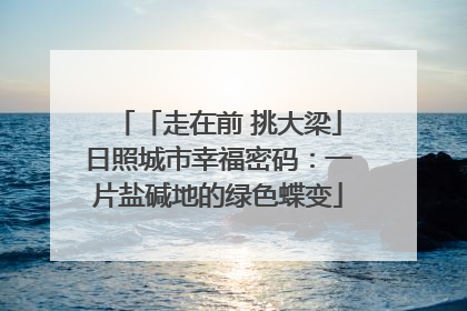 「走在前 挑大梁」日照城市幸福密码：一片盐碱地的绿色蝶变