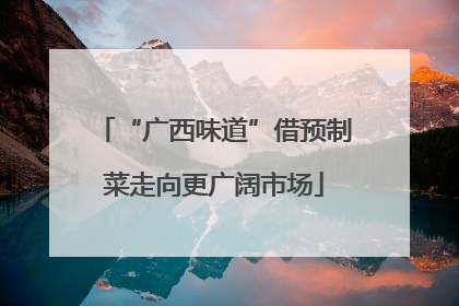 “广西味道”借预制菜走向更广阔市场