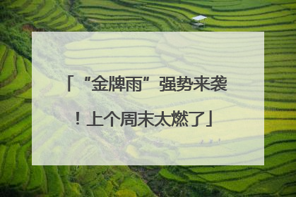 “金牌雨”强势来袭！上个周末太燃了