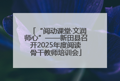“阅动课堂·文润师心”——新田县召开2025年度阅读骨干教师培训会