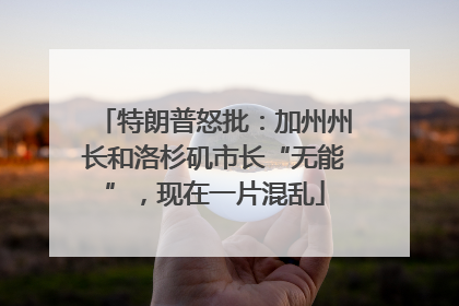 特朗普怒批：加州州长和洛杉矶市长“无能”，现在一片混乱