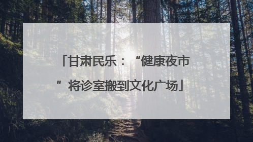 甘肃民乐：“健康夜市”将诊室搬到文化广场