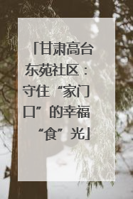 甘肃高台东苑社区：守住“家门口”的幸福“食”光