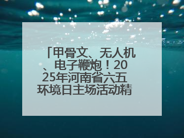 甲骨文、无人机、电子鞭炮！2025年河南省六五环境日主场活动精彩纷呈