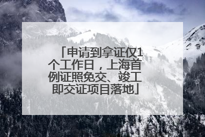 申请到拿证仅1个工作日，上海首例证照免交、竣工即交证项目落地