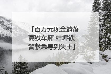 百万元现金遗落高铁车厢 蚌埠铁警紧急寻到失主