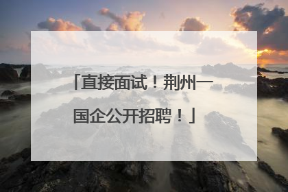直接面试！荆州一国企公开招聘！