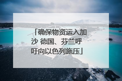确保物资运入加沙 德国、芬兰呼吁向以色列施压