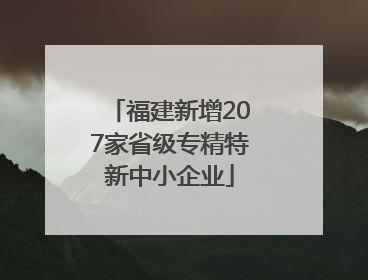 福建新增207家省级专精特新中小企业