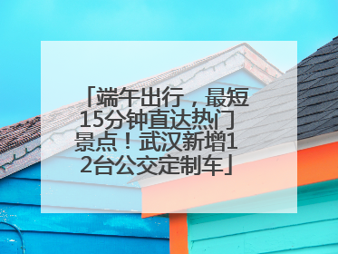 端午出行，最短15分钟直达热门景点！武汉新增12台公交定制车