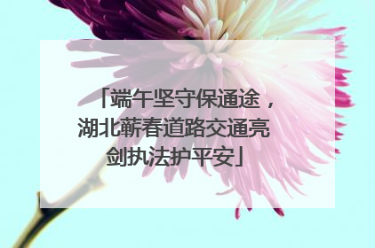 端午坚守保通途，湖北蕲春道路交通亮剑执法护平安