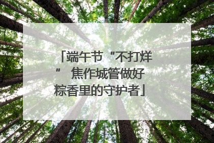 端午节“不打烊” 焦作城管做好粽香里的守护者