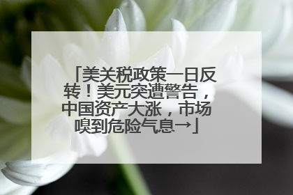 美关税政策一日反转！美元突遭警告，中国资产大涨，市场嗅到危险气息→