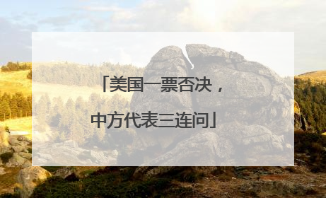 美国一票否决，中方代表三连问
