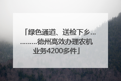 绿色通道、送检下乡…………德州高效办理农机业务4200多件