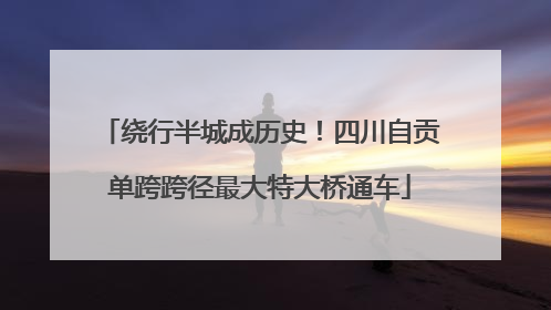 绕行半城成历史！四川自贡单跨跨径最大特大桥通车