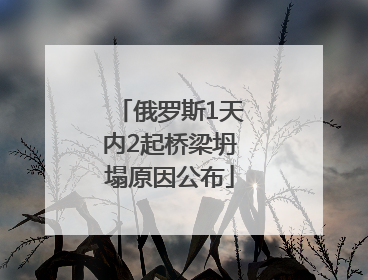 俄罗斯1天内2起桥梁坍塌原因公布