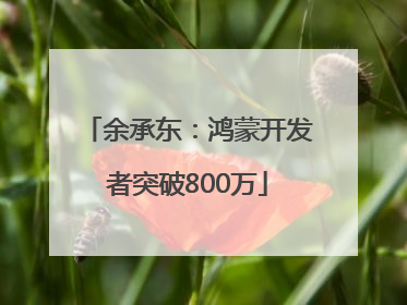 余承东：鸿蒙开发者突破800万