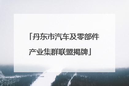 丹东市汽车及零部件产业集群联盟揭牌