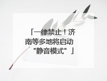 一律禁止！济南等多地将启动“静音模式”