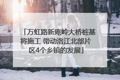 万虹路新庵岭大桥桩基将施工 带动洛江北部片区4个乡镇的发展