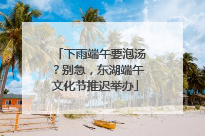 下雨端午要泡汤？别急，东湖端午文化节推迟举办