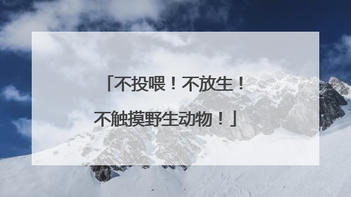 不投喂！不放生！不触摸野生动物！