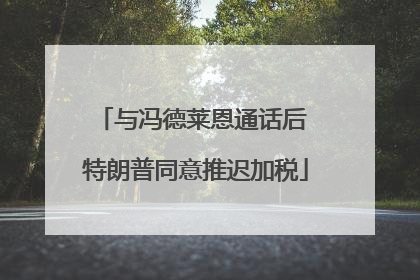 与冯德莱恩通话后 特朗普同意推迟加税