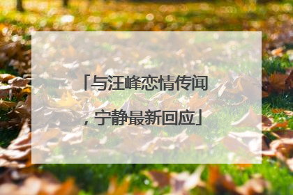 与汪峰恋情传闻，宁静最新回应