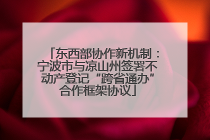 东西部协作新机制：宁波市与凉山州签署不动产登记“跨省通办”合作框架协议