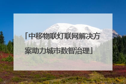 中移物联灯联网解决方案助力城市数智治理