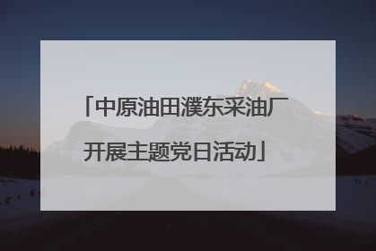 中原油田濮东采油厂开展主题党日活动