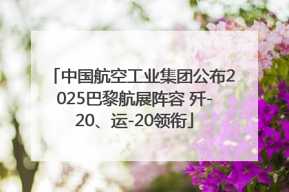 中国航空工业集团公布2025巴黎航展阵容 歼-20、运-20领衔