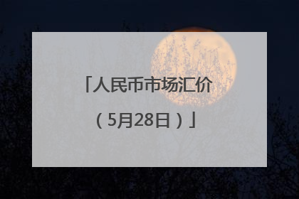 人民币市场汇价（5月28日）