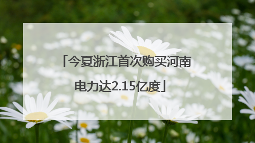 今夏浙江首次购买河南电力达2.15亿度