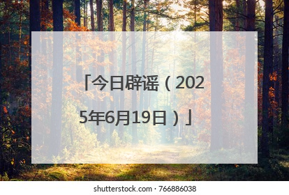 今日辟谣（2025年6月19日）