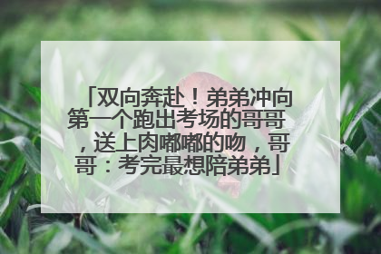 双向奔赴！弟弟冲向第一个跑出考场的哥哥，送上肉嘟嘟的吻，哥哥：考完最想陪弟弟