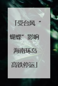 受台风“蝴蝶”影响 海南环岛高铁停运
