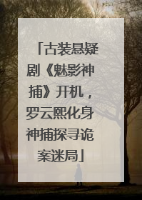 古装悬疑剧《魅影神捕》开机，罗云熙化身神捕探寻诡案迷局