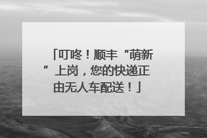 叮咚！顺丰“萌新”上岗，您的快递正由无人车配送！