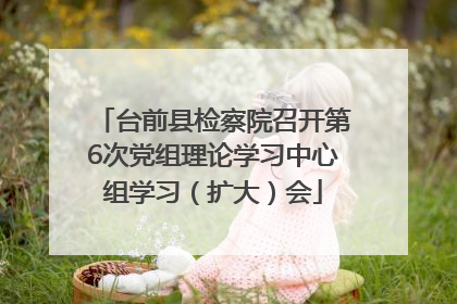 台前县检察院召开第6次党组理论学习中心组学习（扩大）会