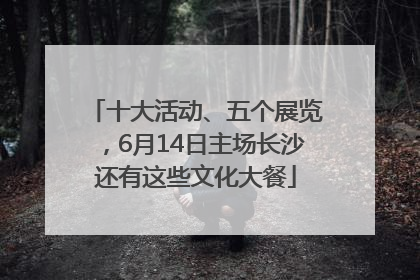 十大活动、五个展览，6月14日主场长沙还有这些文化大餐