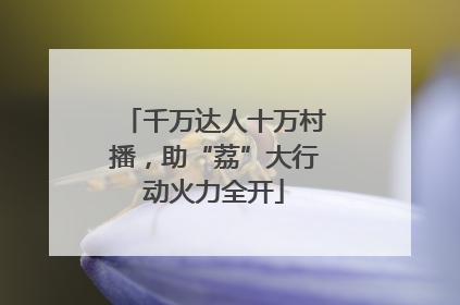 千万达人十万村播，助“荔”大行动火力全开