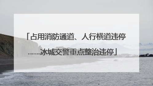 占用消防通道、人行横道违停……冰城交警重点整治违停