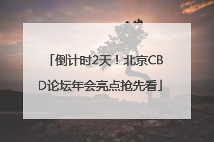 倒计时2天！北京CBD论坛年会亮点抢先看