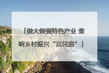 做大做强特色产业 奏响乡村振兴“富民曲”