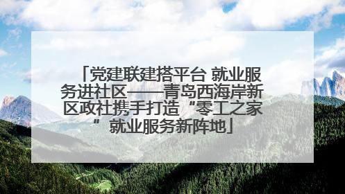 党建联建搭平台 就业服务进社区——青岛西海岸新区政社携手打造“零工之家”就业服务新阵地