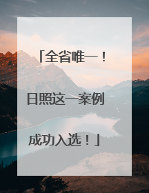 全省唯一！日照这一案例成功入选！